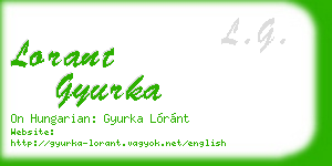 lorant gyurka business card