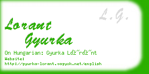 lorant gyurka business card